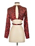 Zara 100% Polyester Red Black Long Sleeve Blouse Size S - photo 2