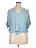 Style Envy 100% Rayon Blue Short Sleeve Blouse Size XL - photo 1