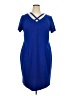 Connected Apparel Blue Casual Dress Size 18 - photo 1