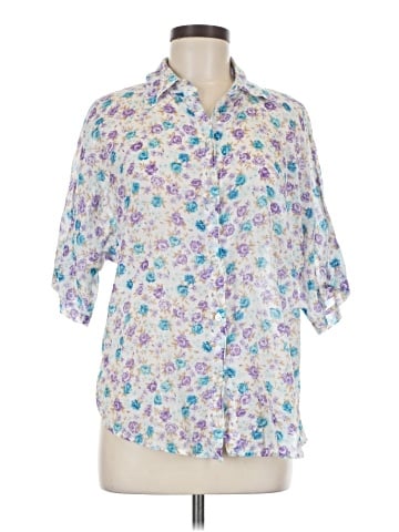 John Eshaya 3/4 Sleeve Button-Down Shirt (view 1)