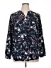 Hilary Radley 100% Polyester Floral Blue Long Sleeve Blouse Size XL - photo 1