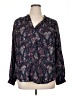 H&M 100% Modal Paisley Blue Long Sleeve Blouse Size 14 - photo 1