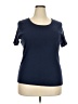 Karen Scott 100% Cotton Blue Short Sleeve T-Shirt Size XXL (petite) - photo 1
