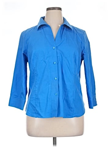 Jones New York Signature 3/4 Sleeve Button-Down Shirt (view 1)