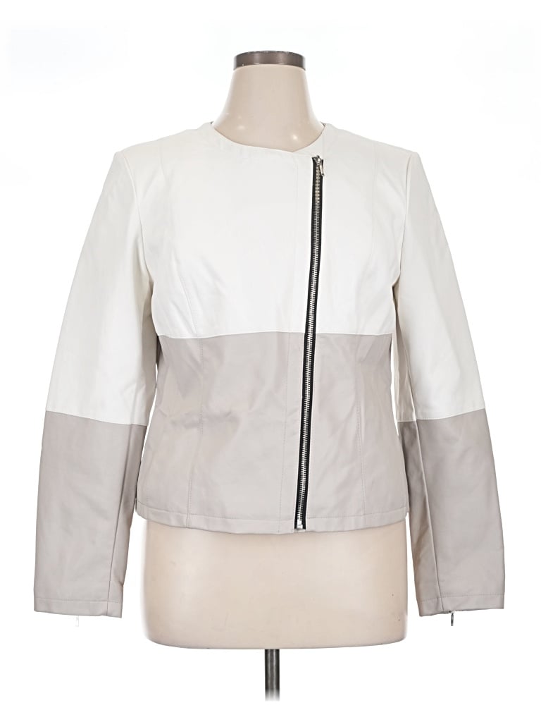 Pre-owned Inc International Concepts Jacket In White
