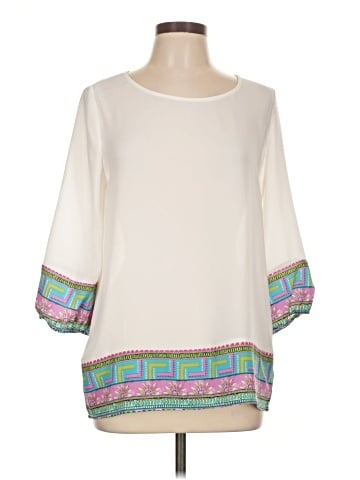 Pink Owl 3/4 Sleeve Blouse (view 1)