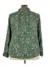 Torrid 100% Polyester Floral Green Long Sleeve Blouse Size 3X Plus (3) - photo 2