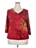 Only Nine Red 3/4 Sleeve Blouse Size 2X - photo 1