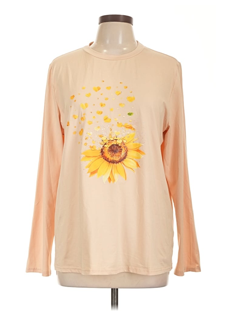 Pre-owned Shein Long Sleeve T-shirt In Tan