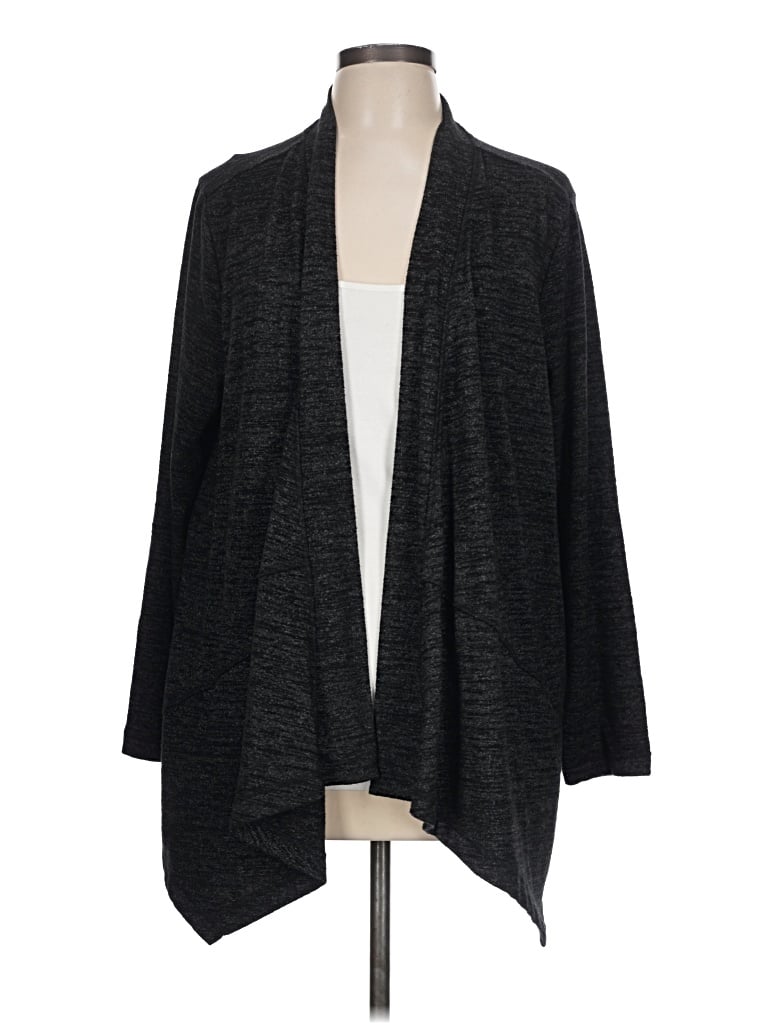 Pre-owned Zenergy By Chico's Cardigan Sweater In Black