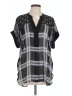 Vince Camuto 100% Polyester Black Short Sleeve Blouse Size L - photo 1