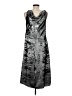 DKNY 100% Polyester Metallic Silver Cocktail Dress Size 6 - photo 2