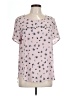 Pleione 100% Polyester Pink Short Sleeve Blouse Size L - photo 1