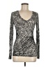BCBGMAXAZRIA Silver Long Sleeve Top Size M - photo 1