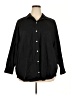 Old Navy 100% Cotton Solid Black 3/4 Sleeve Button-Down Shirt Size XXL - photo 1