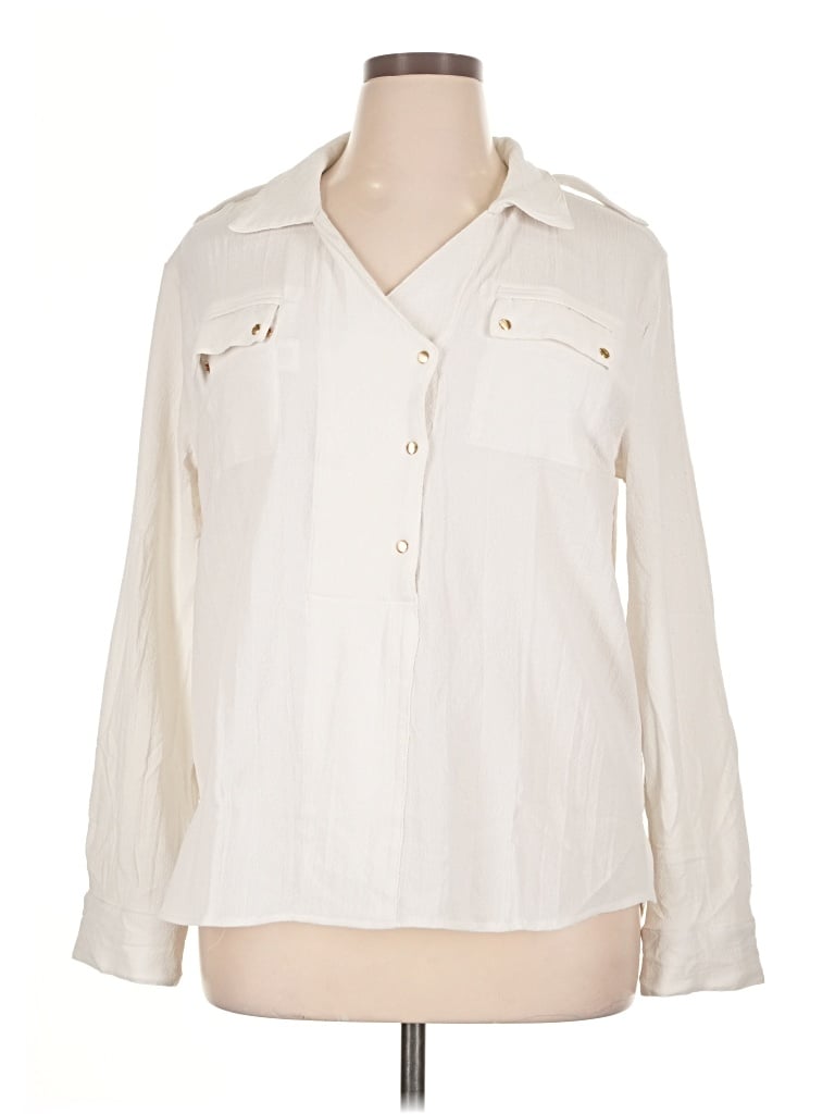 Pre-owned Bcbg 3/4 Sleeve Blouse In Ivory