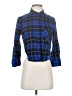 Forever 21 Plaid Blue 3/4 Sleeve Button-Down Shirt Size S - photo 1