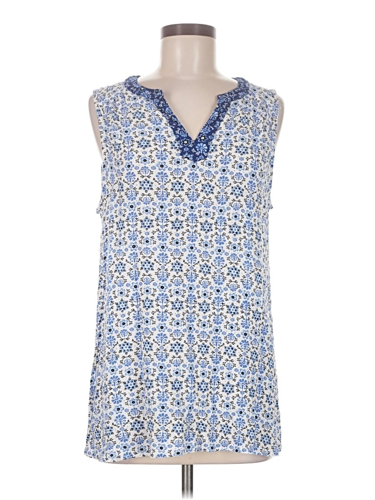 Pre-owned Croft & Barrow Sleeveless Blouse In Blue