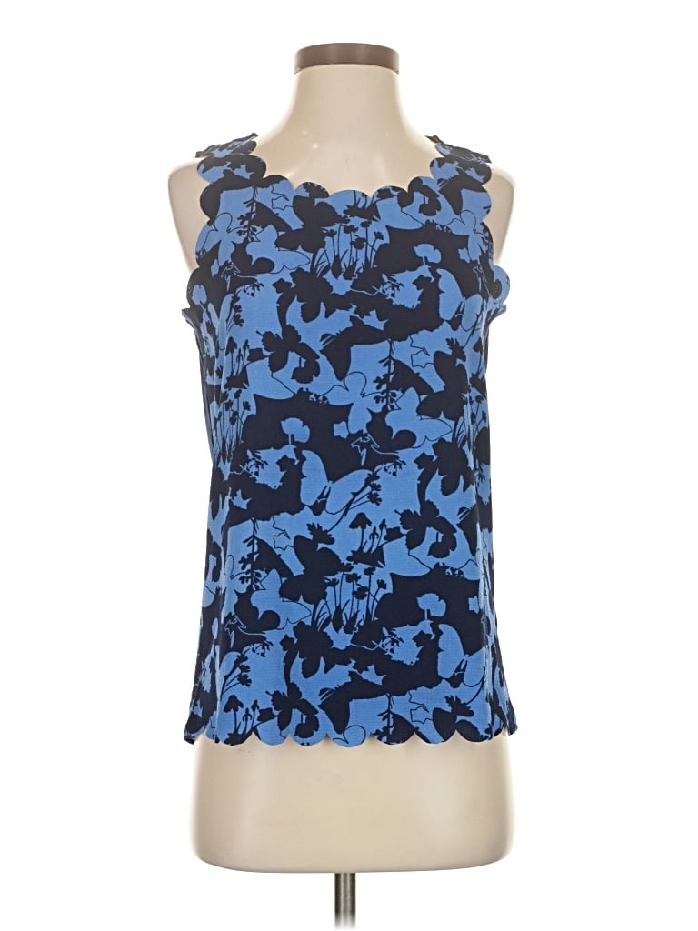 Pre-owned Como Blu Sleeveless Blouse In Blue
