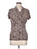 DKNY Animal Print Tan Short Sleeve Blouse Size M - photo 1