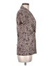 DKNY Animal Print Tan Short Sleeve Blouse Size M - photo 4