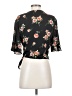 Lush 100% Polyester Floral Black Short Sleeve Blouse Size S - photo 2