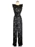 Kaari Blue 100% Polyester Paisley Black Jumpsuit Size 6 - photo 1