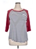 Moa Moa Burgundy 3/4 Sleeve Top Size 1X - photo 1