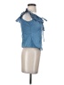 Lulus 100% Cotton Blue Sleeveless Blouse Size S - photo 4