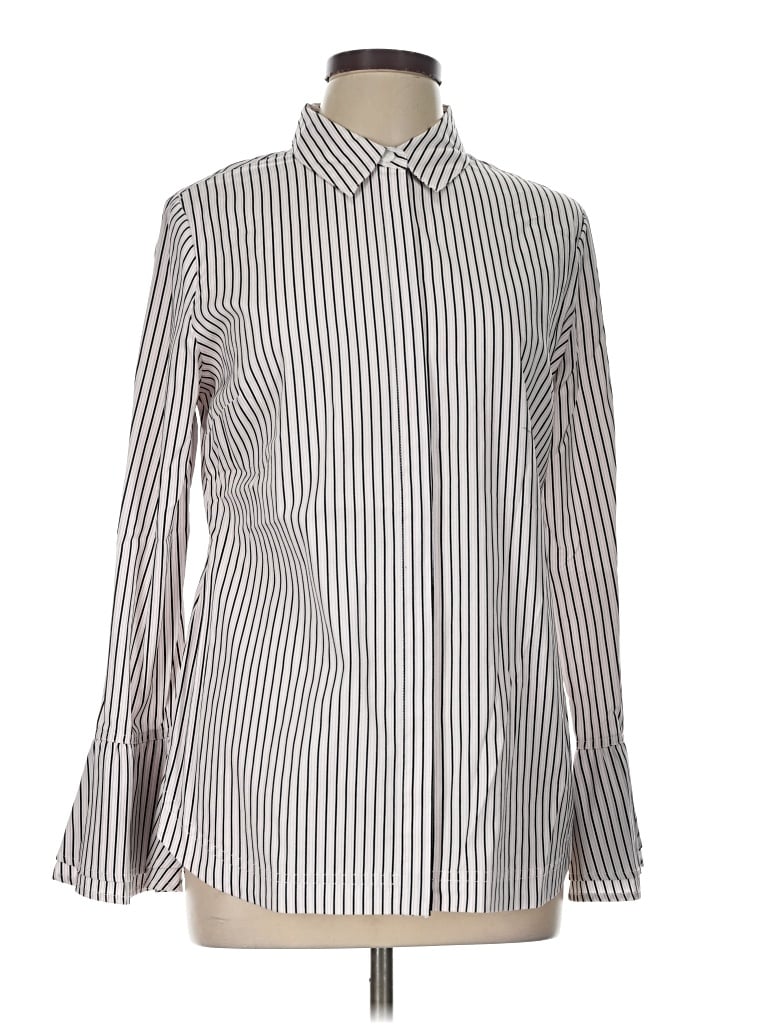 Pre-owned Tyler Boe Long Sleeve Blouse In Silver
