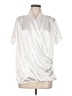 Lyaner Metallic Silver Short Sleeve Blouse Size M - photo 1
