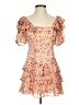 LoveShackFancy 100% Silk Floral Pink Cocktail Dress Size 00 - photo 1