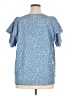 Unbranded Stars Blue Short Sleeve Top Size 1X - photo 2