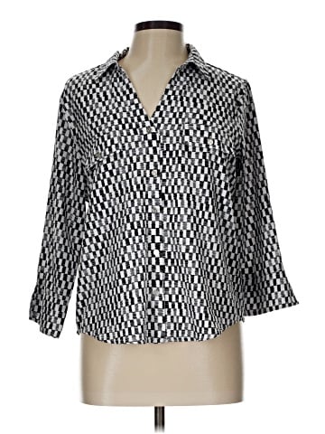 Adrienne Vittadini 3/4 Sleeve Button-Down Shirt (view 1)