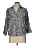 Adrienne Vittadini Houndstooth Silver 3/4 Sleeve Button-Down Shirt Size L - photo 1