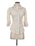 Fei 100% Cotton Ivory 3/4 Sleeve Button-Down Shirt Size 2 - photo 1
