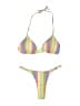 Unbranded Stripes Yellow Two Piece Swimsuit Size 4X - photo 1
