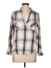 Mudd Plaid Gray Long Sleeve Blouse Size L - photo 1