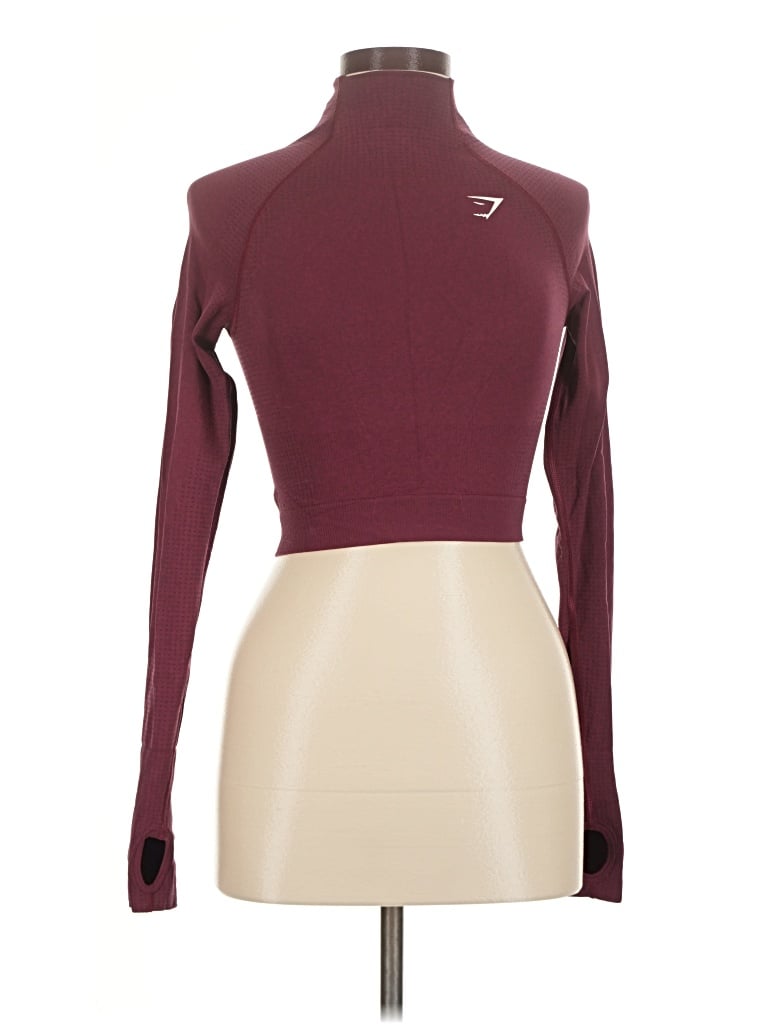 Pre-owned Gymshark Long Sleeve Turtleneck In Burgundy