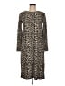 Ann Taylor LOFT Animal Print Brown Casual Dress Size M - photo 1