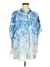 Surf Gypsy 100% Rayon Tropical Blue 3/4 Sleeve Blouse Size M - photo 1