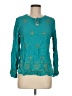 White Stag 100% Rayon Teal Long Sleeve Blouse Size M - photo 1