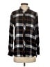 MELLODAY 100% Rayon Plaid Black Long Sleeve Button-Down Shirt Size S - photo 1