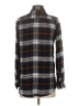 MELLODAY 100% Rayon Plaid Black Long Sleeve Button-Down Shirt Size S - photo 2