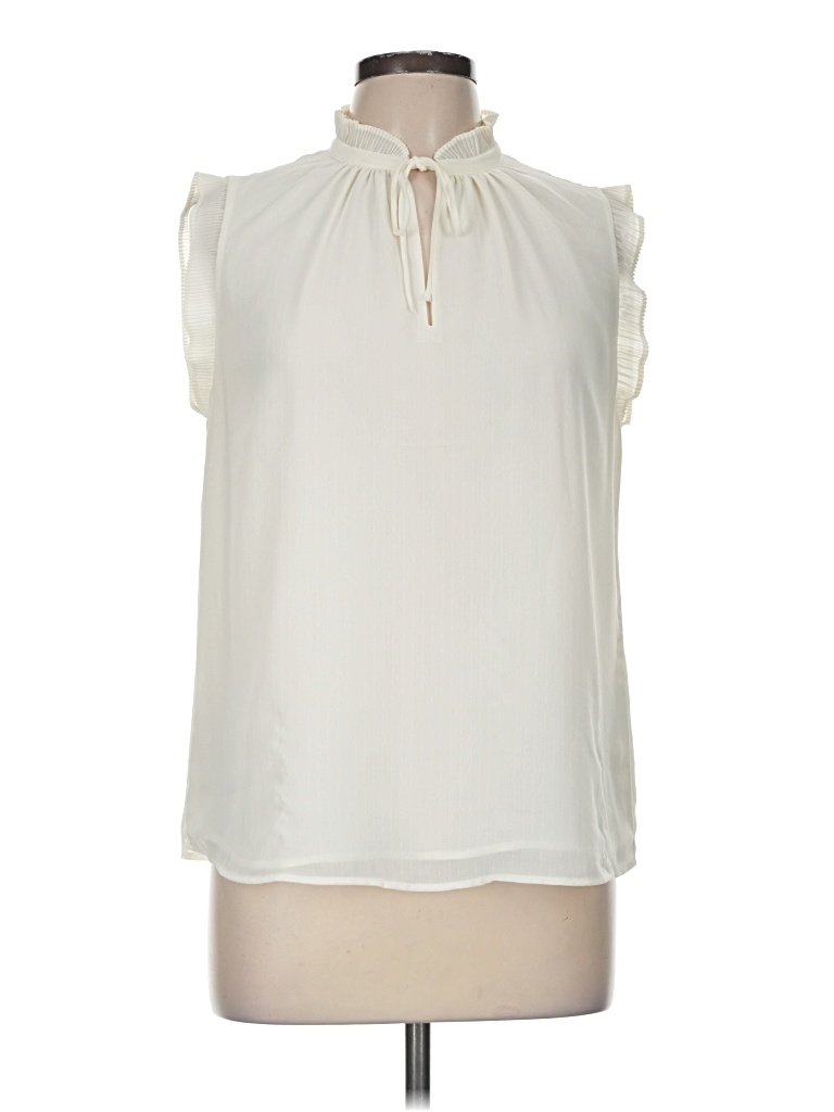 Pre-owned H&m Sleeveless Blouse In Ivory