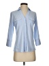 J. McLaughlin Blue 3/4 Sleeve Button-Down Shirt Size S - photo 1