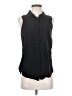 Pleione 100% Rayon Black Sleeveless Button-Down Shirt Size S - photo 1