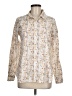 Garnet Hill Paisley Tan Ivory Long Sleeve Blouse Size 6 - photo 1