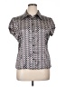 Apt. 9 Print Silver Short Sleeve Blouse Size XL (petite) - photo 1