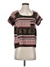 H.I.P. Happening in the Present 100% Polyester Brown Short Sleeve Top Size S - photo 1